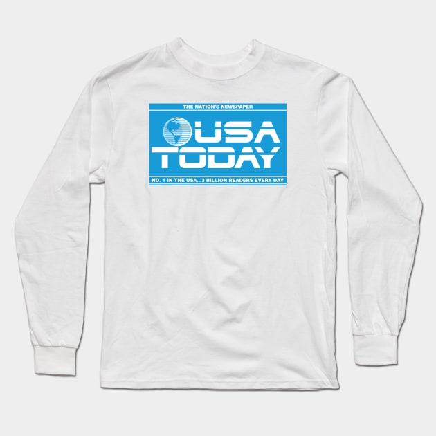 Back to the Future USA Today Logo Long Sleeve T-Shirt by GraphicGibbon